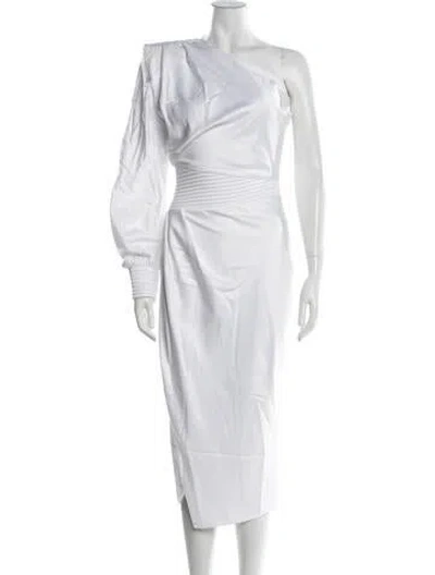 Pre-owned Zhivago One-shoulder Midi Length Dress In White