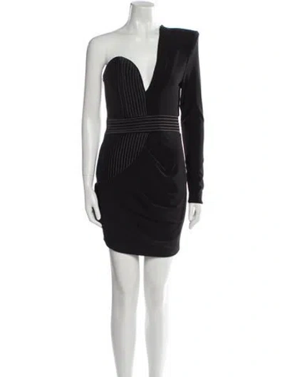 Pre-owned Zhivago One-shoulder Mini Dress In Black
