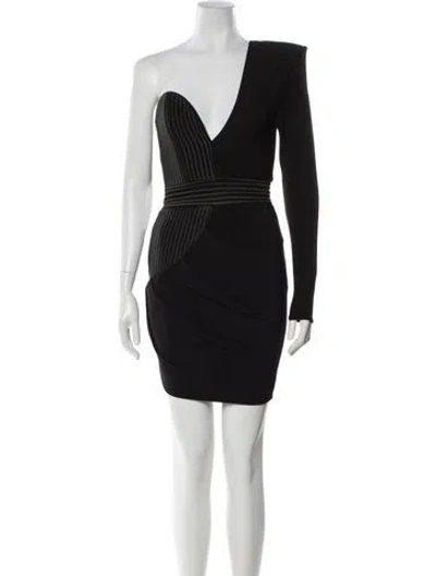 Pre-owned Zhivago One-shoulder Mini Dress In Black