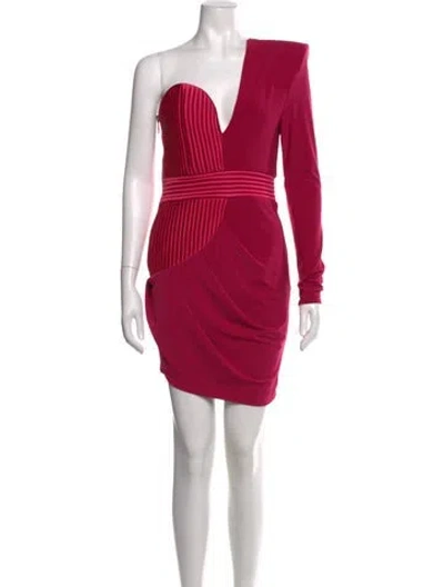 Pre-owned Zhivago One-shoulder Mini Dress In Pink