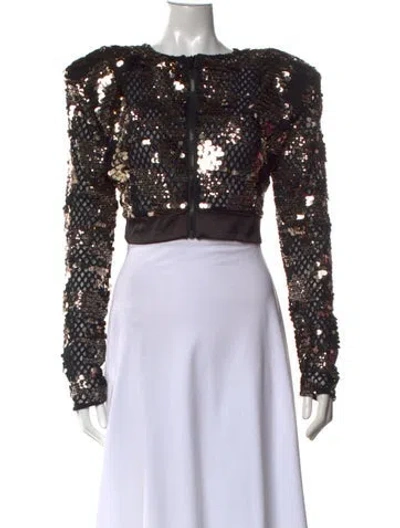 Pre-owned Zhivago Patterned Crew Neck Top W/ Tags In Black