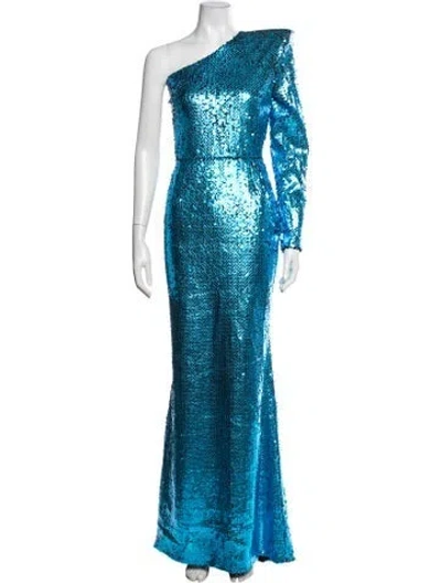 Pre-owned Zhivago Patterned Long Dress W/ Tags In Blue