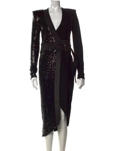 Pre-owned Zhivago Patterned Midi Length Dress W/ Tags In Black