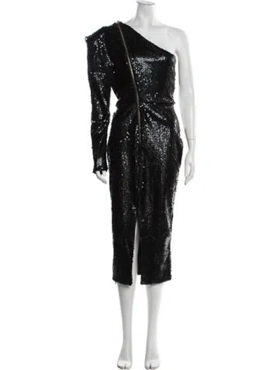 Pre-owned Zhivago Patterned Midi Length Dress W/ Tags In Black