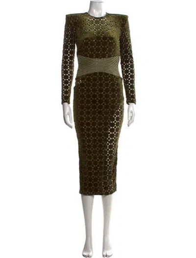 Pre-owned Zhivago Patterned Midi Length Dress W/ Tags In Green