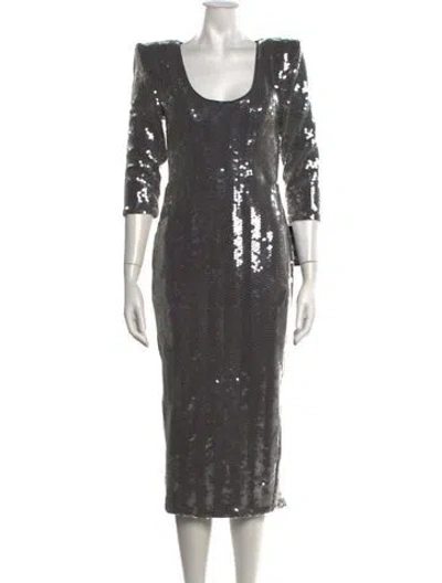 Pre-owned Zhivago Patterned Midi Length Dress W/ Tags In Grey