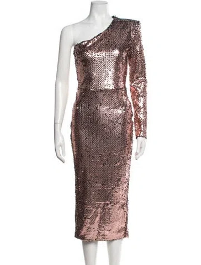 Pre-owned Zhivago Patterned Midi Length Dress W/ Tags In Pink
