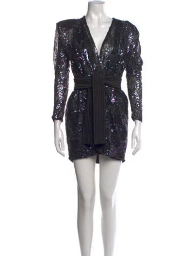 Pre-owned Zhivago Patterned Mini Dress In Black