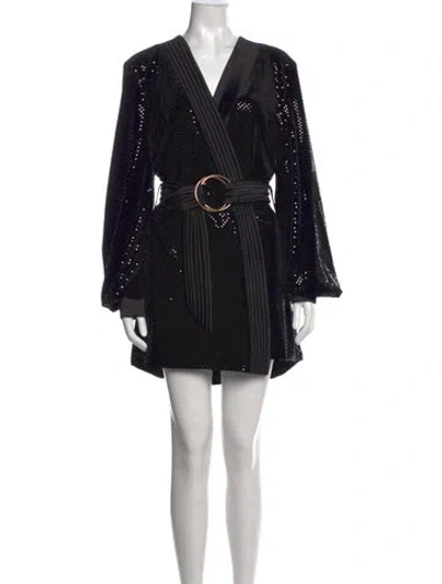 Pre-owned Zhivago Patterned Mini Dress In Black