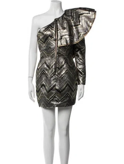 Pre-owned Zhivago Patterned Mini Dress In Black