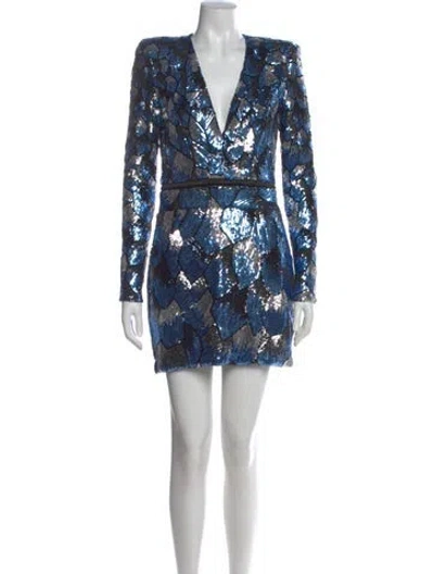 Pre-owned Zhivago Patterned Mini Dress In Blue