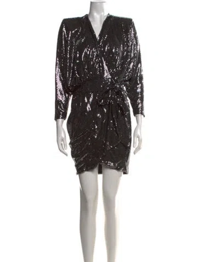 Pre-owned Zhivago Patterned Mini Dress W/ Tags In Black/metallic