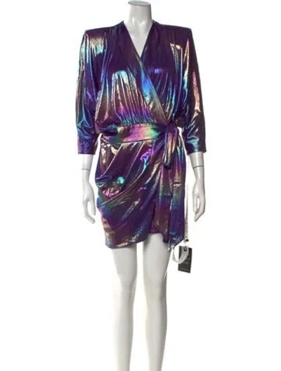 Pre-owned Zhivago Patterned Mini Dress W/ Tags In Purple