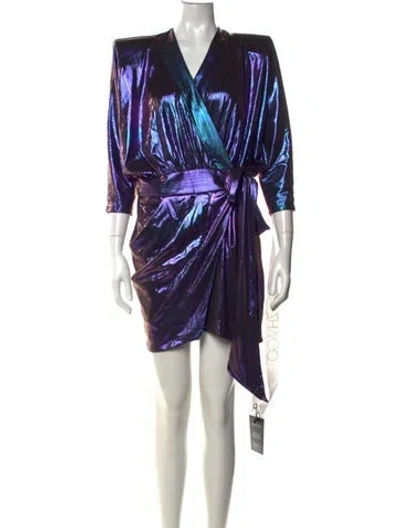 Pre-owned Zhivago Patterned Mini Dress W/ Tags In Purple