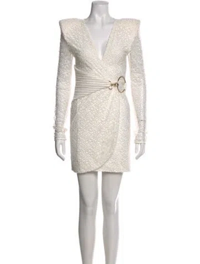 Pre-owned Zhivago Patterned Mini Dress In White