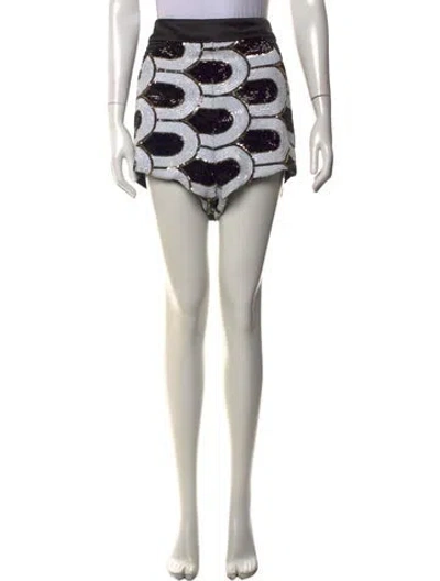 Pre-owned Zhivago Patterned Mini Shorts W/ Tags In White