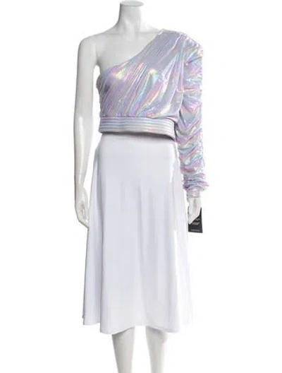 Pre-owned Zhivago Patterned One-shoulder Top W/ Tags In Multicolor