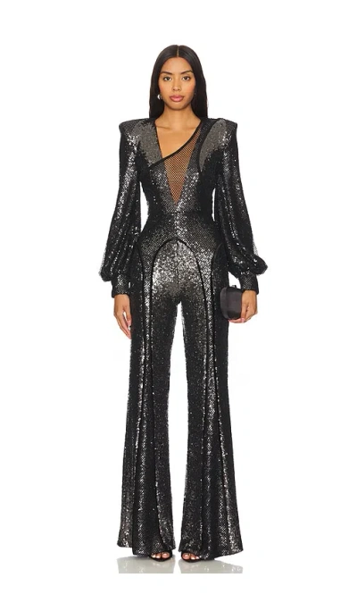 Zhivago Perfume Exotico Jumpsuit In Metallic Silver