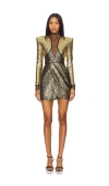 Zhivago Perfume Exotico Mini Dress In Metallic Gold