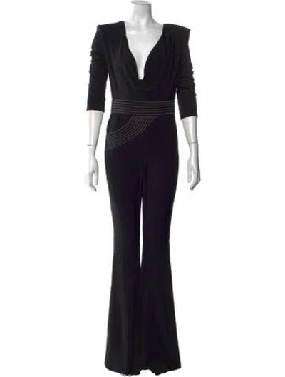 Pre-owned Zhivago Plunge Neckline Jumpsuit W/ Tags In Black