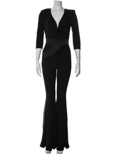 Pre-owned Zhivago Plunge Neckline Jumpsuit W/ Tags In Black