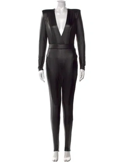 Pre-owned Zhivago Plunge Neckline Jumpsuit W/ Tags In Black