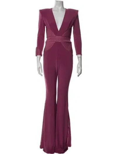 Pre-owned Zhivago Plunge Neckline Jumpsuit W/ Tags In Pink