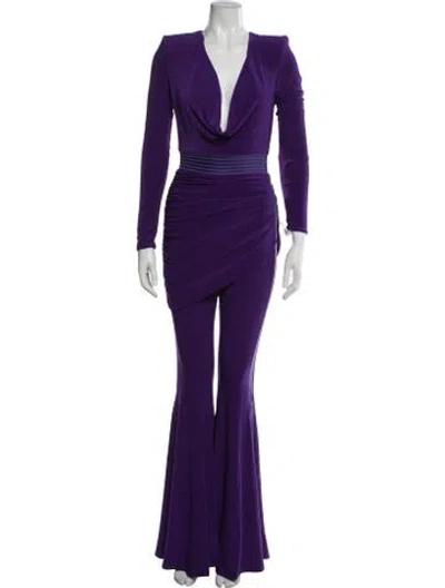 Pre-owned Zhivago Plunge Neckline Jumpsuit W/ Tags In Purple