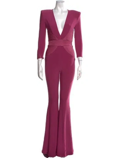 Pre-owned Zhivago Plunge Neckline Jumpsuit W/ Tags In Purple