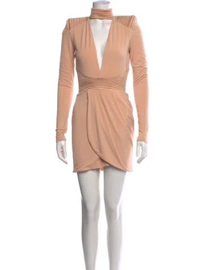 Pre-owned Zhivago Plunge Neckline Mini Dress In Neutral