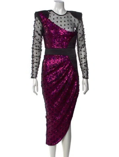 Pre-owned Zhivago Polka Dot Print Midi Length Dress W/ Tags In Multicolor