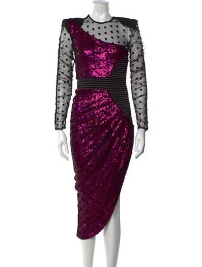 Pre-owned Zhivago Polka Dot Print Midi Length Dress W/ Tags In Multicolor