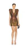 Zhivago Pomme De Bonbon Mini Dress In Green,pink