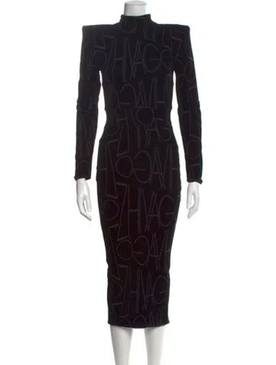 Pre-owned Zhivago Printed Long Dress In Black