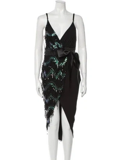 Pre-owned Zhivago Printed Long Dress In Black