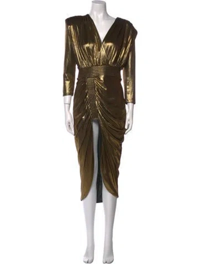 Pre-owned Zhivago Printed Long Dress In Gold