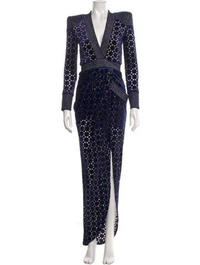 Pre-owned Zhivago Printed Long Dress W/ Tags In Blue