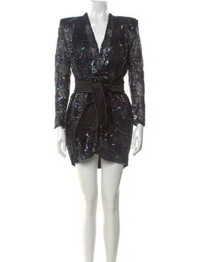 Pre-owned Zhivago Printed Mini Dress In Black