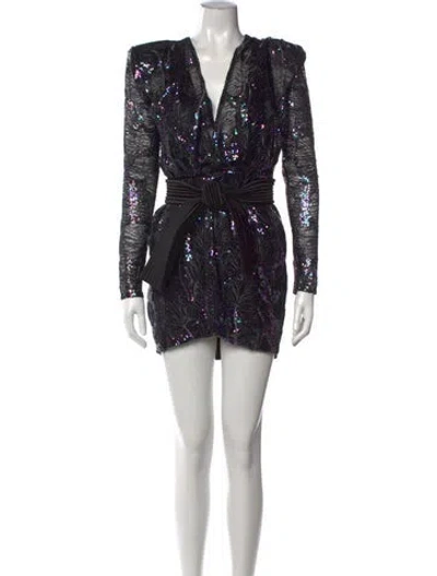 Pre-owned Zhivago Printed Mini Dress In Black