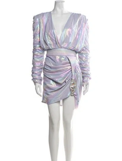 Pre-owned Zhivago Printed Mini Dress W/ Tags In Metallic/pink