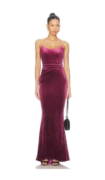 Zhivago Reine De Reinettes Velvet Gown In Purple