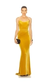 Zhivago Reine De Reinettes Velvet Gown In Yellow