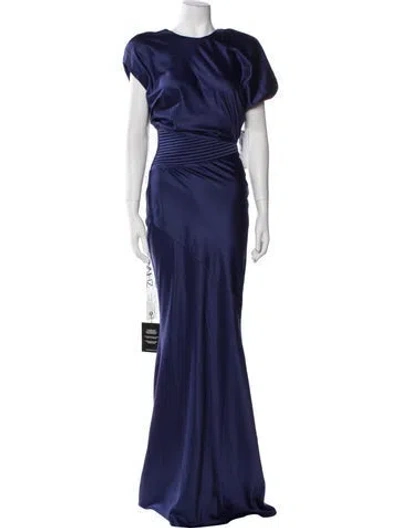 Pre-owned Zhivago Satin Long Dress In Blue