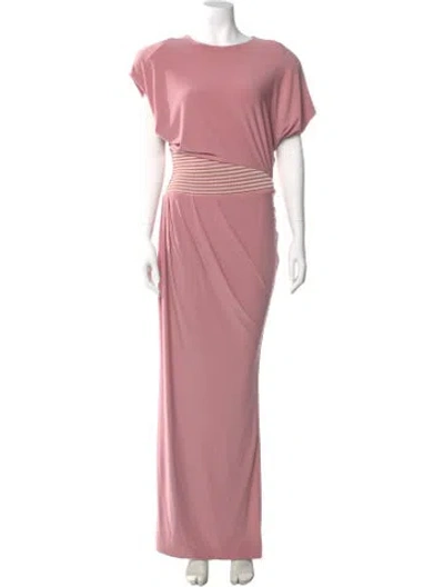 Pre-owned Zhivago Scoop Neck Long Dress In Pink