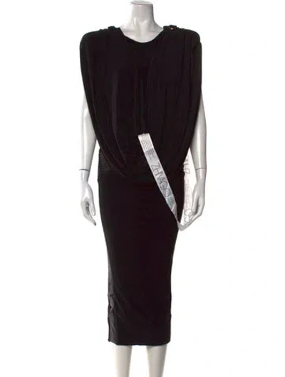 Pre-owned Zhivago Scoop Neck Midi Length Dress W/ Tags In Black