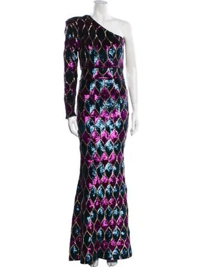 Pre-owned Zhivago Sequin Long Dress In Blue
