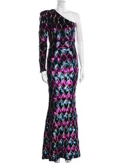 Pre-owned Zhivago Sequin Long Dress In Blue