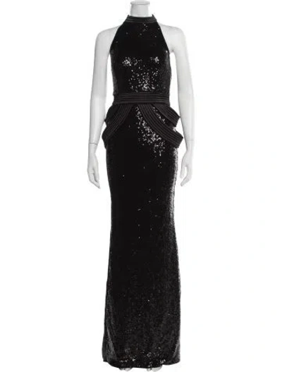 Pre-owned Zhivago Sequin Long Dress W/ Tags In Black