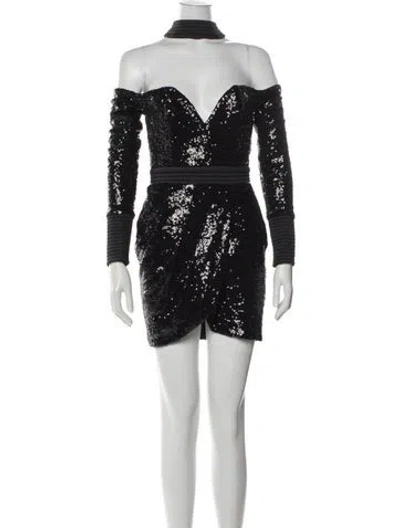 Pre-owned Zhivago Sequin Mini Dress In Black