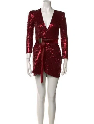 Pre-owned Zhivago Sequin Mini Dress In Red